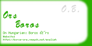 ors boros business card